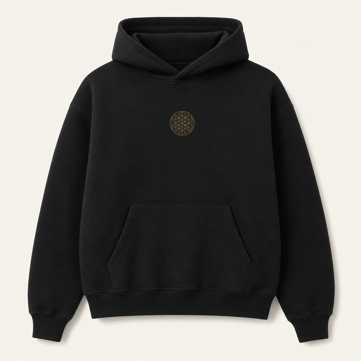 Hoodie Vuelve negro suave, vista frontal